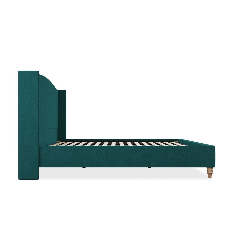 Eden Super King-Size Bed with Winged Headboard in Venice Fabric - Teal Thumbnail 4