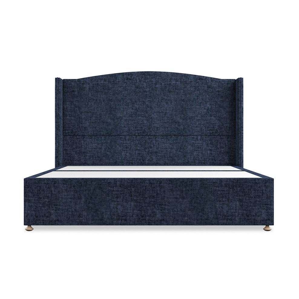 Eden Super King-Size Divan Bed with Winged Headboard in Brooklyn Fabric - Hummingbird Blue 3