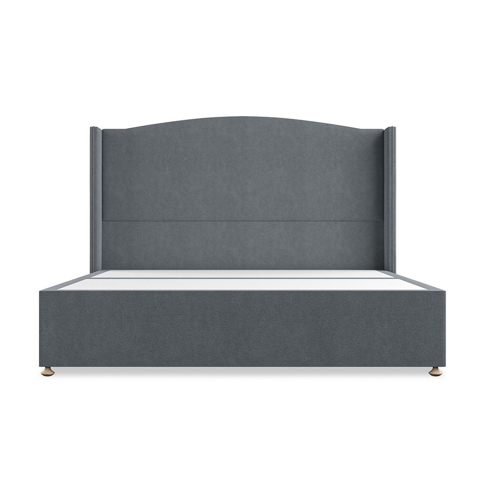 Eden Super King-Size Divan Bed with Winged Headboard in Venice Fabric - Graphite 3