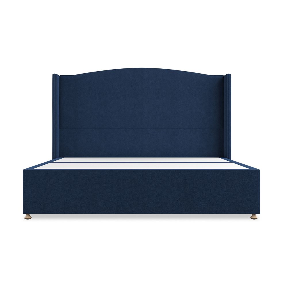 Eden Super King-Size Divan Bed with Winged Headboard in Venice Fabric - Marine Thumbnail 3