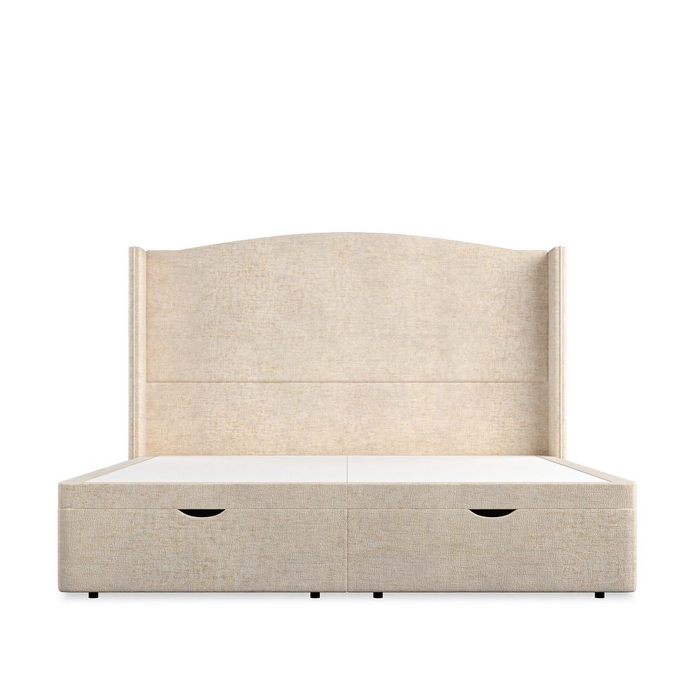 Eden Super King-Size Ottoman Storage Bed with Winged Headboard in Brooklyn Fabric - Eggshell 4