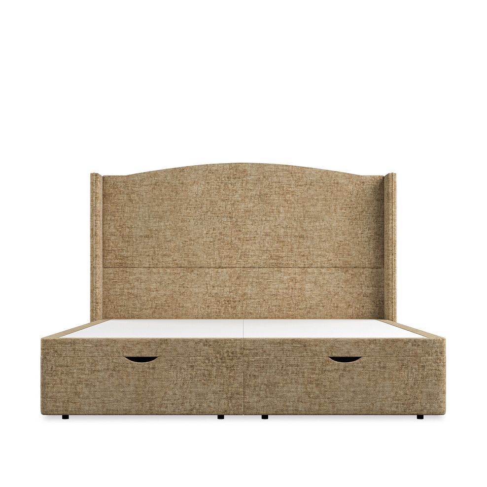 Eden Super King-Size Ottoman Storage Bed with Winged Headboard in Brooklyn Fabric - Saturn Mink Thumbnail 4