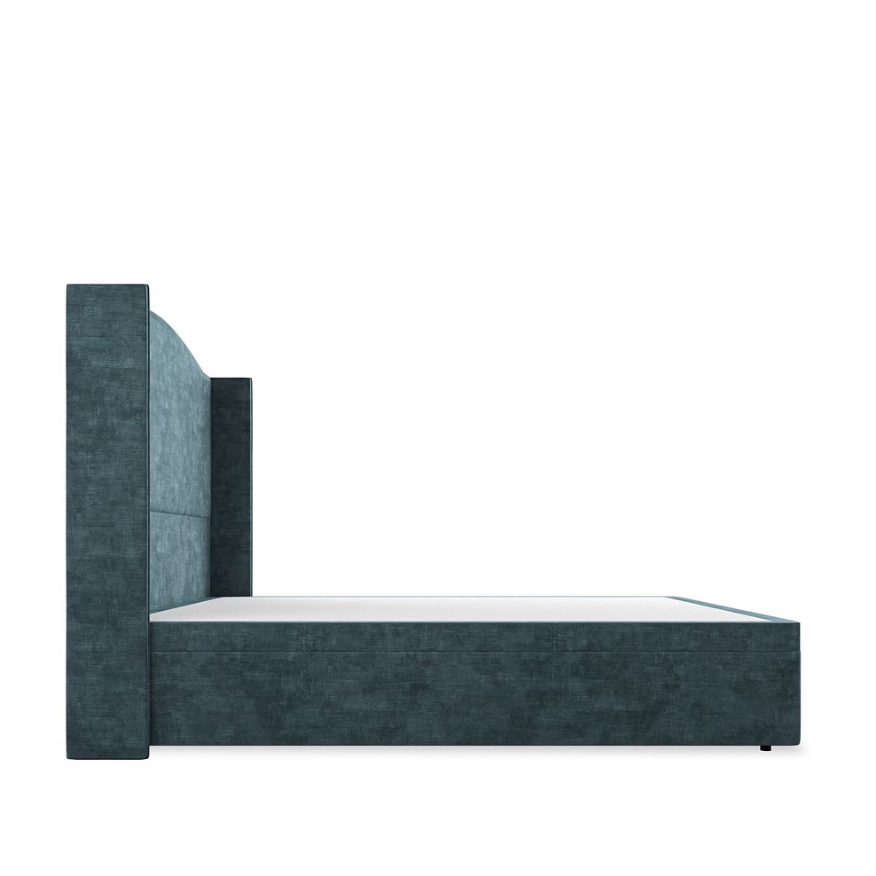 Eden Super King-Size Ottoman Storage Bed with Winged Headboard in Heritage Velvet - Airforce Thumbnail 5