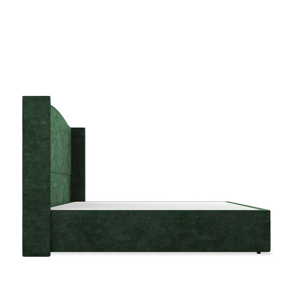 Eden Super King-Size Ottoman Storage Bed with Winged Headboard in Heritage Velvet - Bottle Green 5