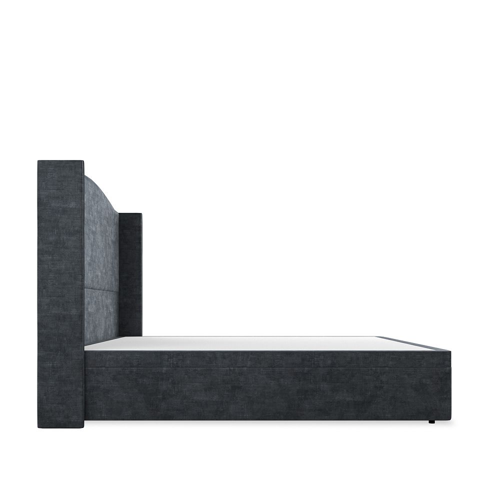 Eden Super King-Size Ottoman Storage Bed with Winged Headboard in Heritage Velvet - Charcoal Thumbnail 5