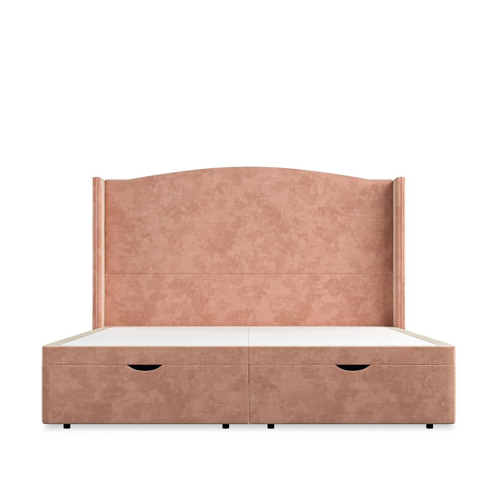 Eden Super King-Size Ottoman Storage Bed with Winged Headboard in Heritage Velvet - Powder Pink 4