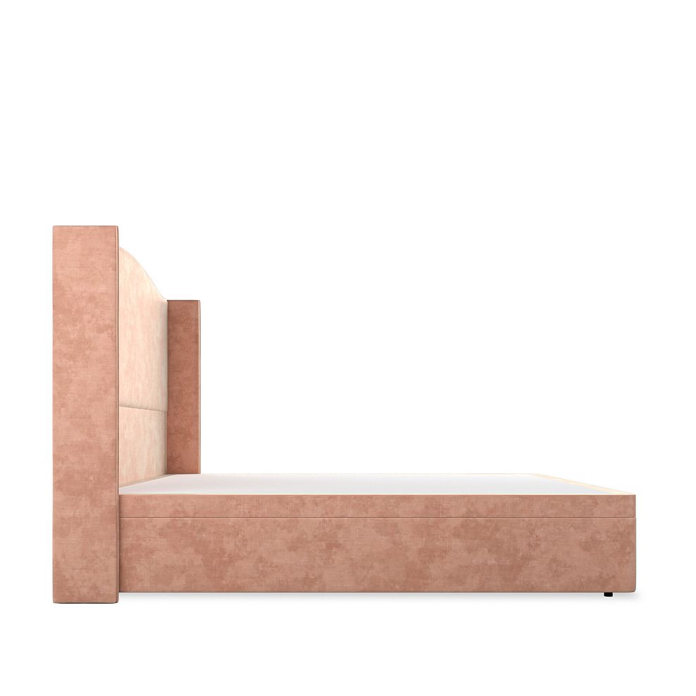 Eden Super King-Size Ottoman Storage Bed with Winged Headboard in Heritage Velvet - Powder Pink 5