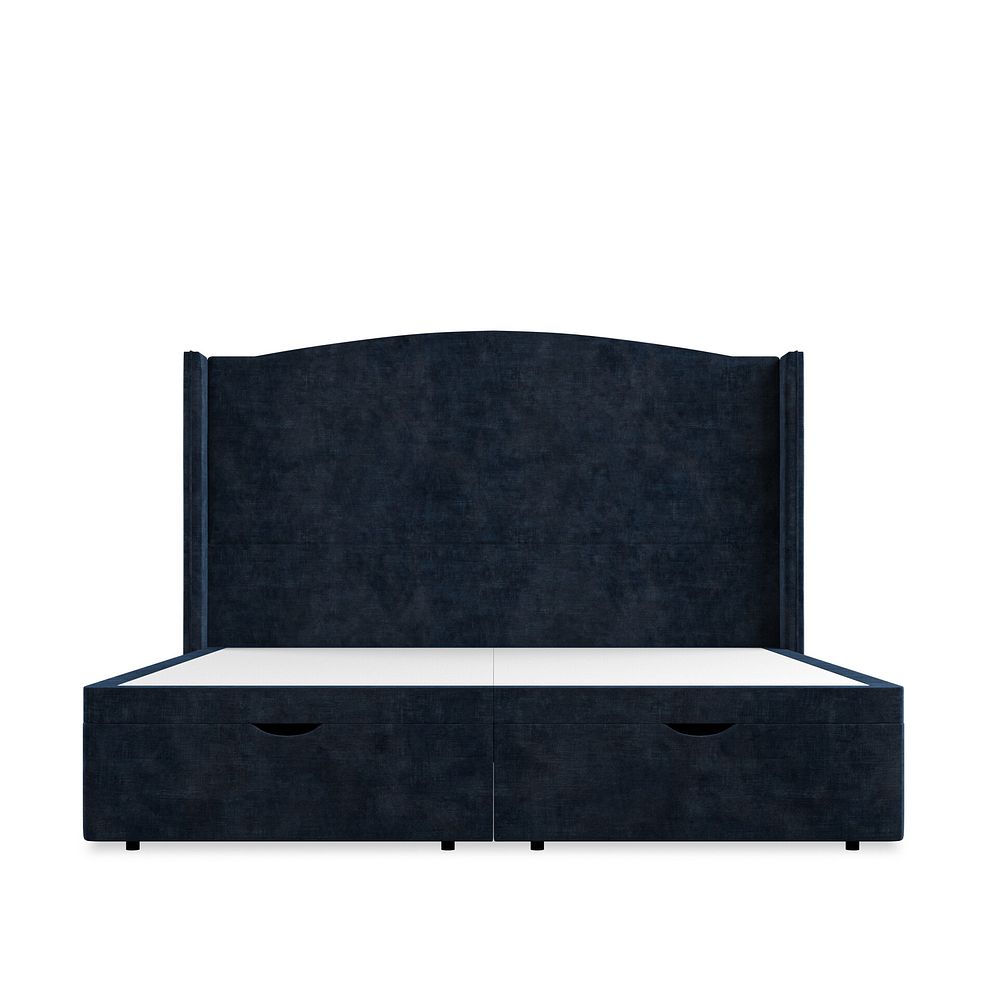 Eden Super King-Size Ottoman Storage Bed with Winged Headboard in Heritage Velvet - Royal Blue Thumbnail 4