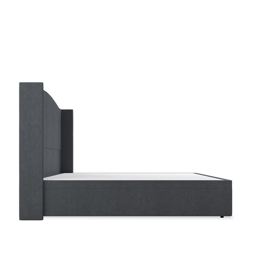 Eden Super King-Size Ottoman Storage Bed with Winged Headboard in Venice Fabric - Anthracite Thumbnail 5
