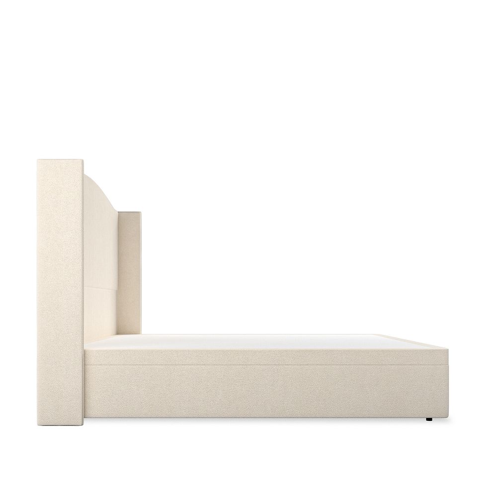 Eden Super King-Size Ottoman Storage Bed with Winged Headboard in Venice Fabric - Cream 5