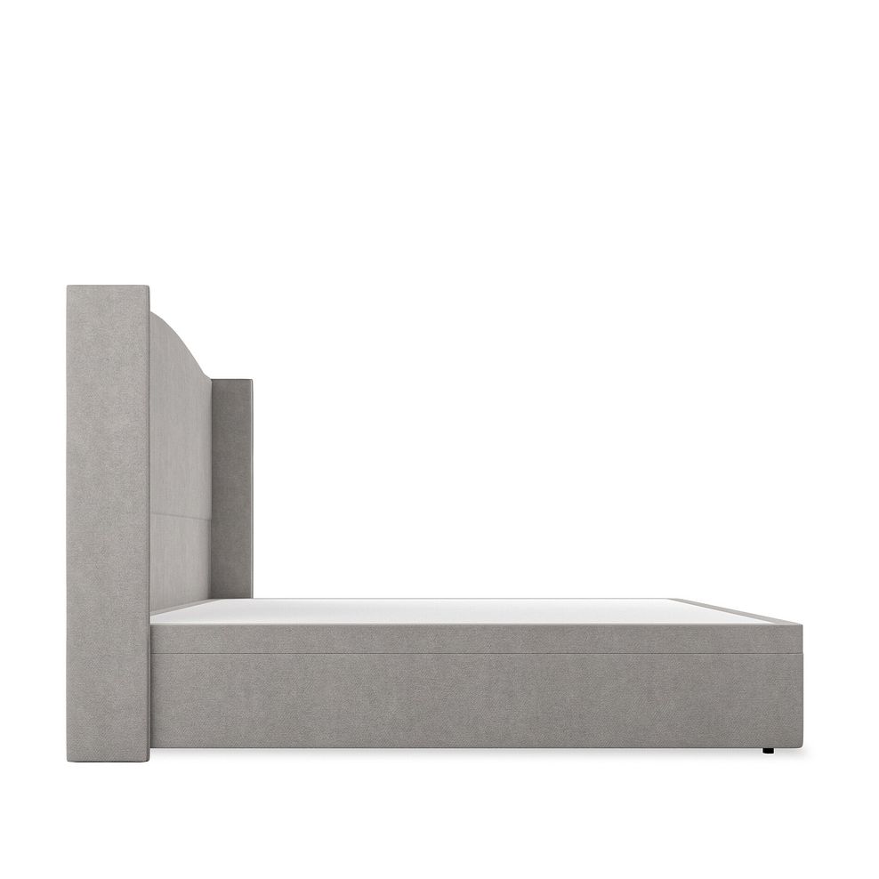 Eden Super King-Size Ottoman Storage Bed with Winged Headboard in Venice Fabric - Grey 5