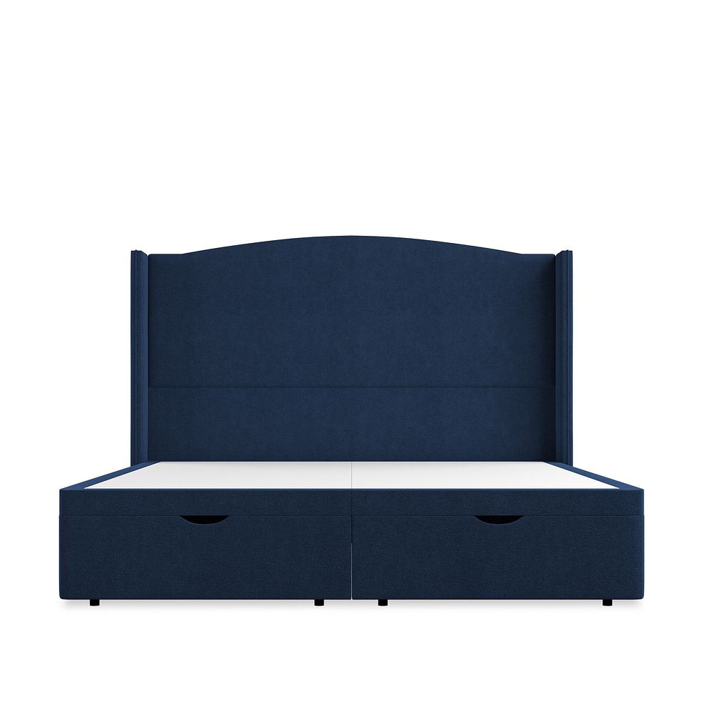 Eden Super King-Size Ottoman Storage Bed with Winged Headboard in Venice Fabric - Marine 4