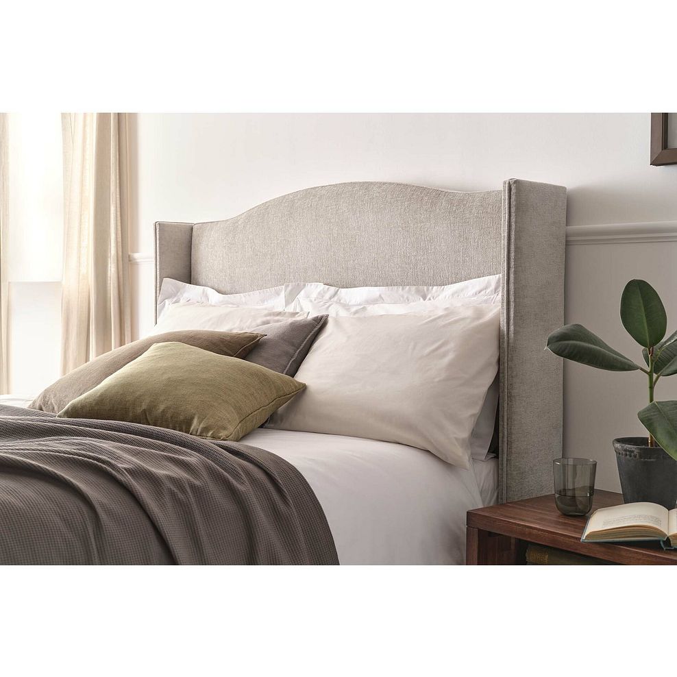 Eden Double Ottoman Storage Bed with Winged Headboard in Brooklyn Fabric - Quill Grey 3