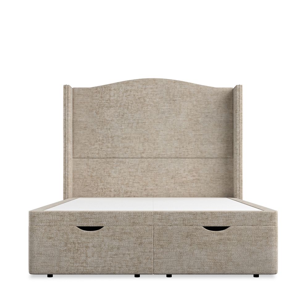 Eden Double Ottoman Storage Bed with Winged Headboard in Brooklyn Fabric - Quill Grey 7