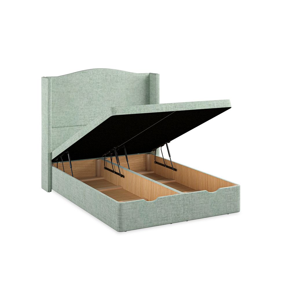 Eden Double Ottoman Storage Bed with Winged Headboard in Brooklyn Fabric - Glacier Thumbnail 3