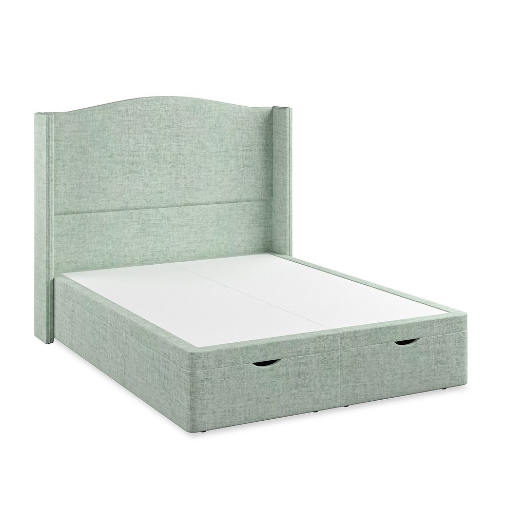 Eden King-Size Ottoman Storage Bed with Winged Headboard in Brooklyn Fabric - Glacier 2