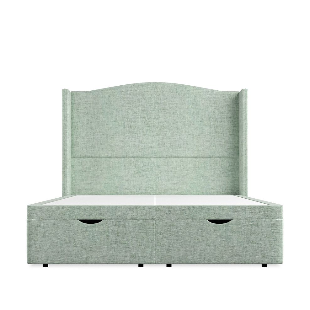 Eden King-Size Ottoman Storage Bed with Winged Headboard in Brooklyn Fabric - Glacier Thumbnail 4