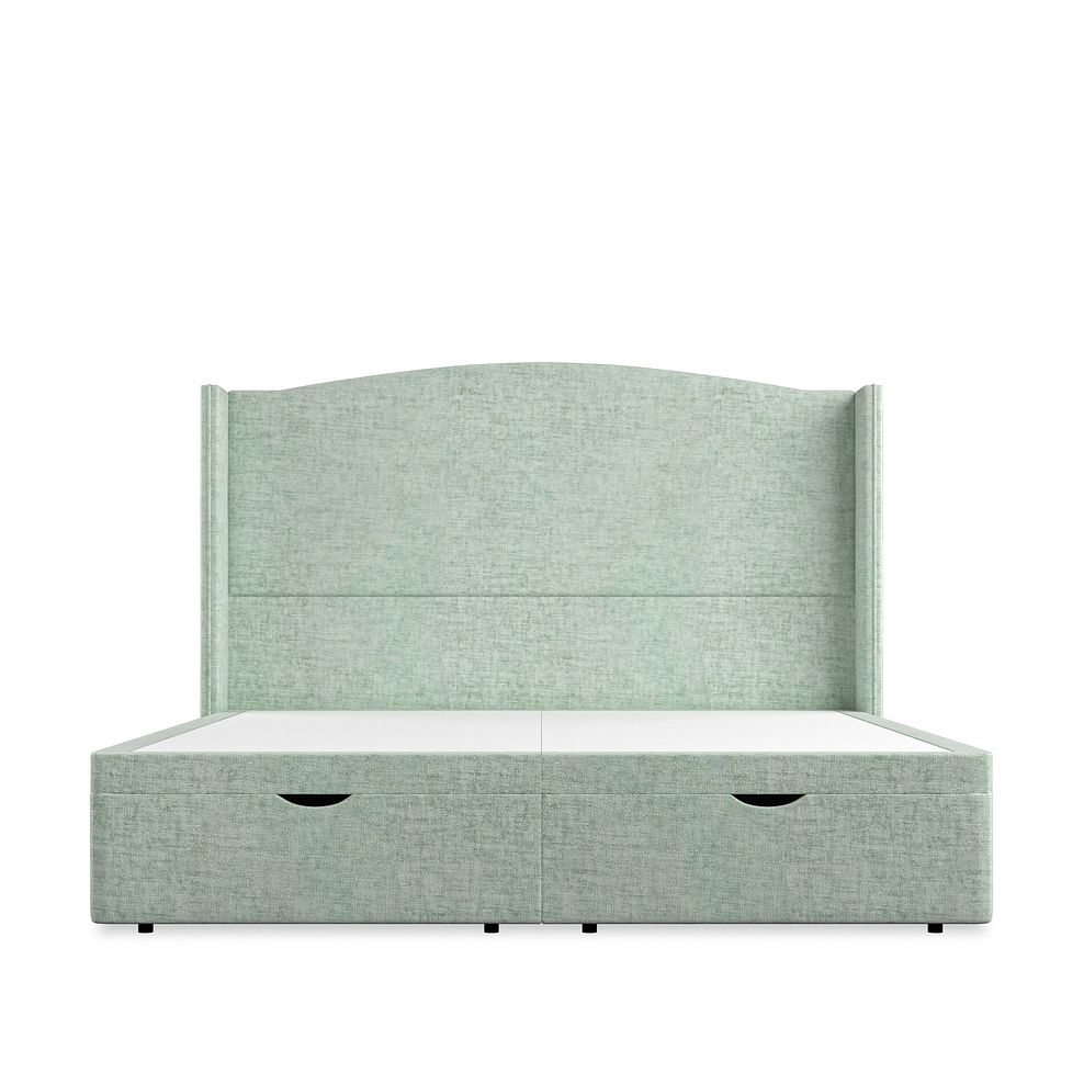 Eden Super King-Size Ottoman Storage Bed with Winged Headboard in Brooklyn Fabric - Glacier 4