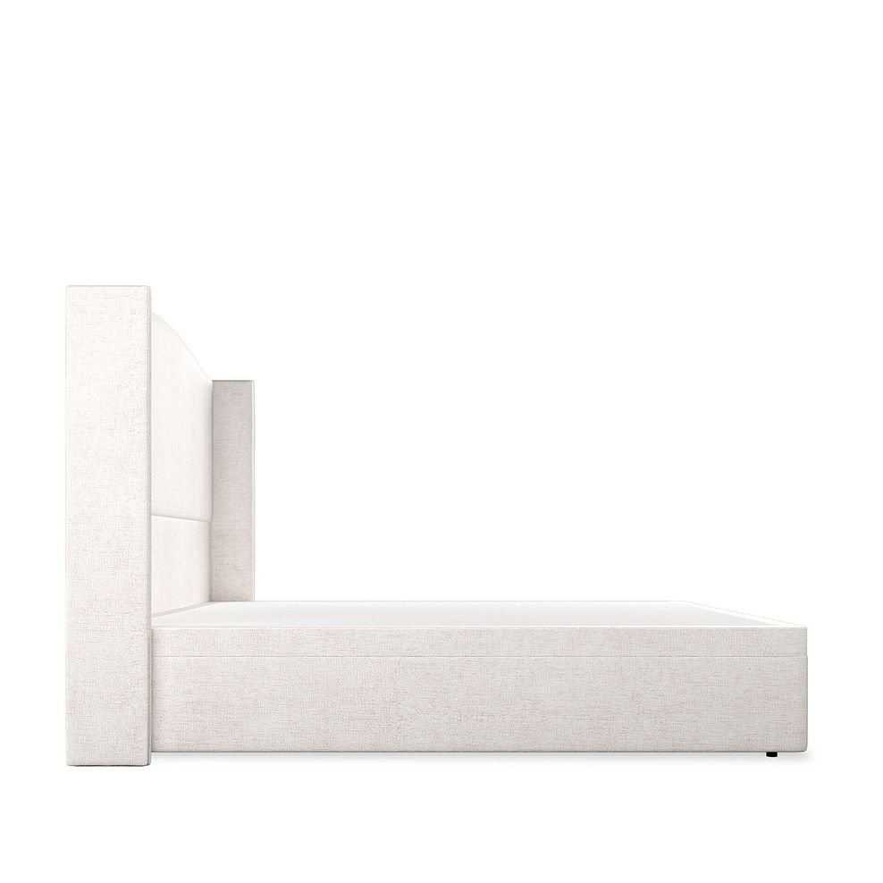 Eden Super King-Size Ottoman Storage Bed with Winged Headboard in Brooklyn Fabric - Lace White Thumbnail 5