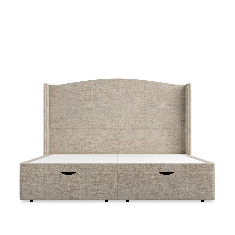 Eden Super King-Size Ottoman Storage Bed with Winged Headboard in Brooklyn Fabric - Quill Grey 7