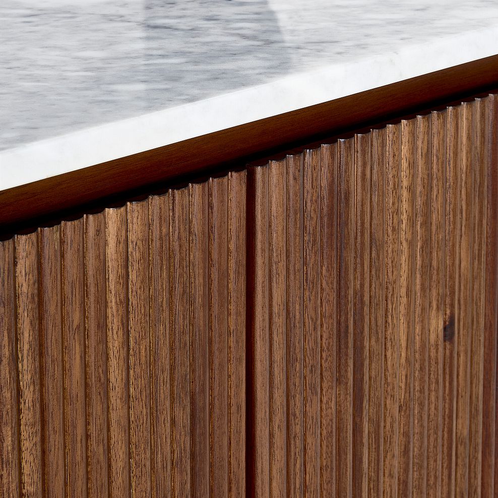 Elba Solid Acacia and Italian Marble Large Sideboard 9