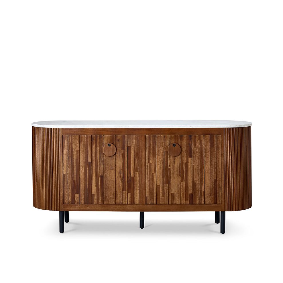 Elba Solid Acacia and Italian Marble Large Sideboard 6