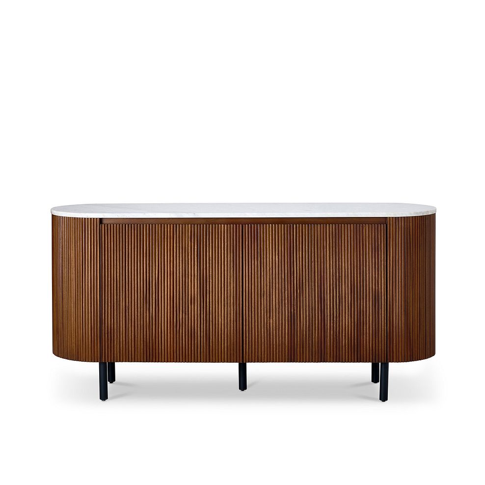Elba Solid Acacia and Italian Marble Large Sideboard 5