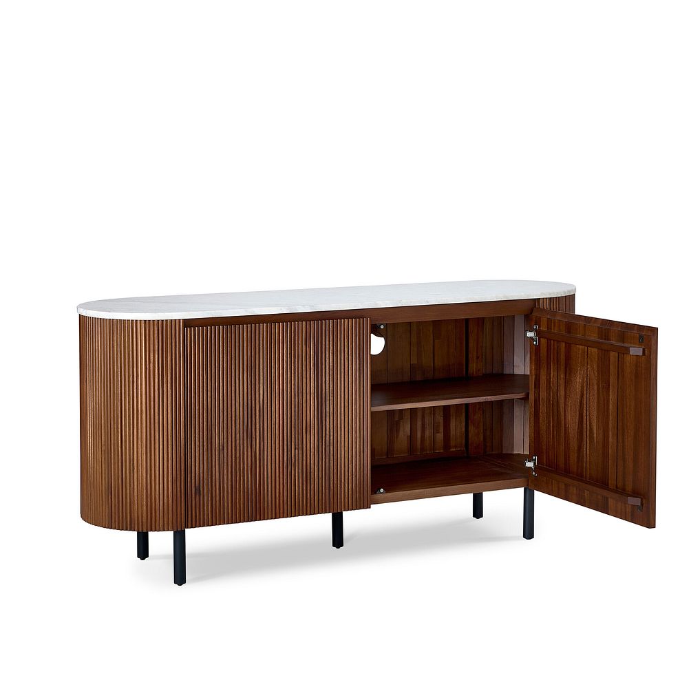 Elba Solid Acacia and Italian Marble Large Sideboard 4