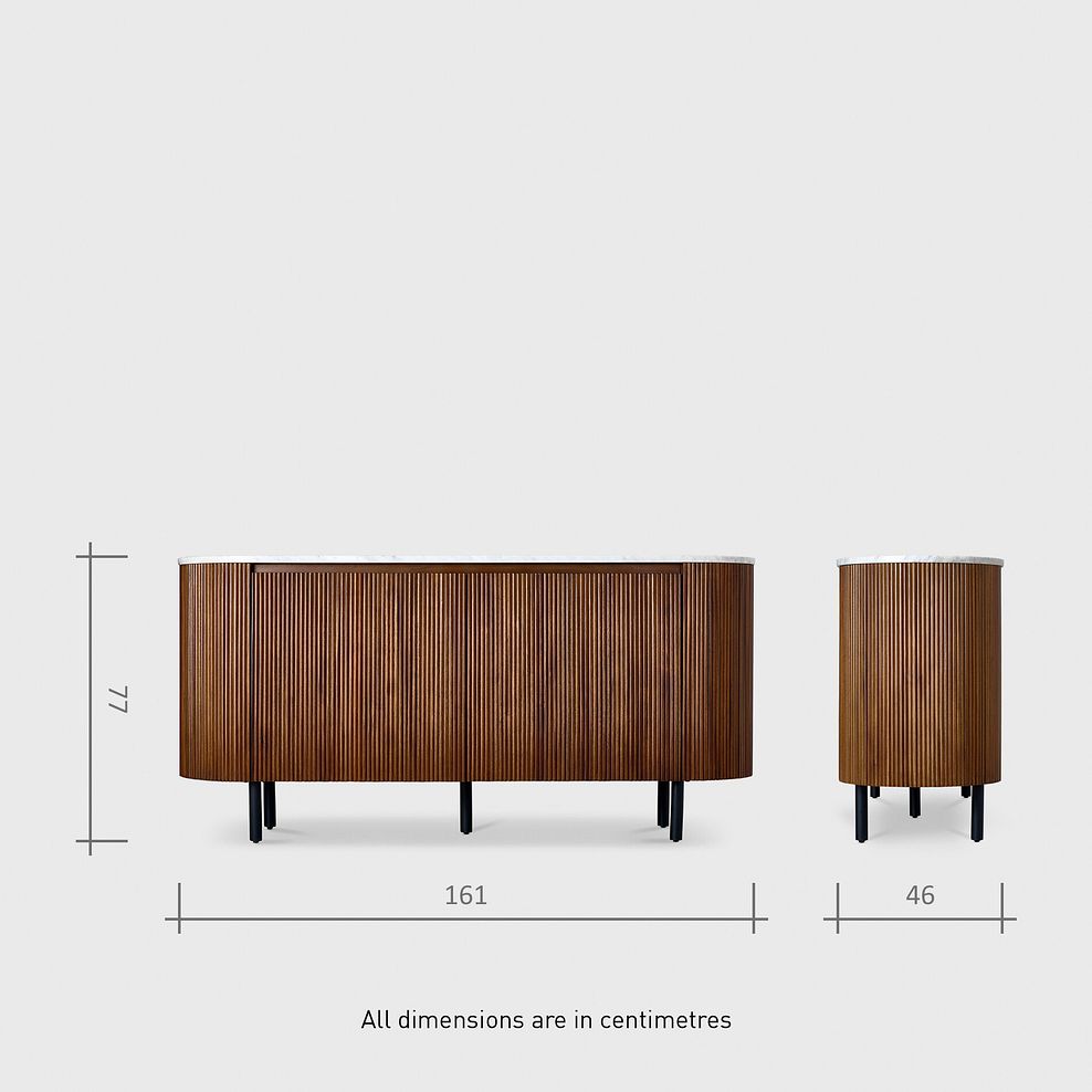 Elba Solid Acacia and Italian Marble Large Sideboard 15