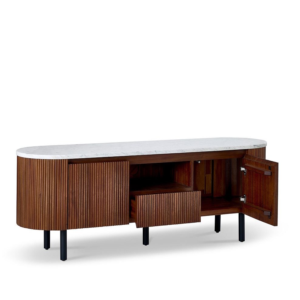 Elba Solid Acacia and Italian Marble TV Unit 5