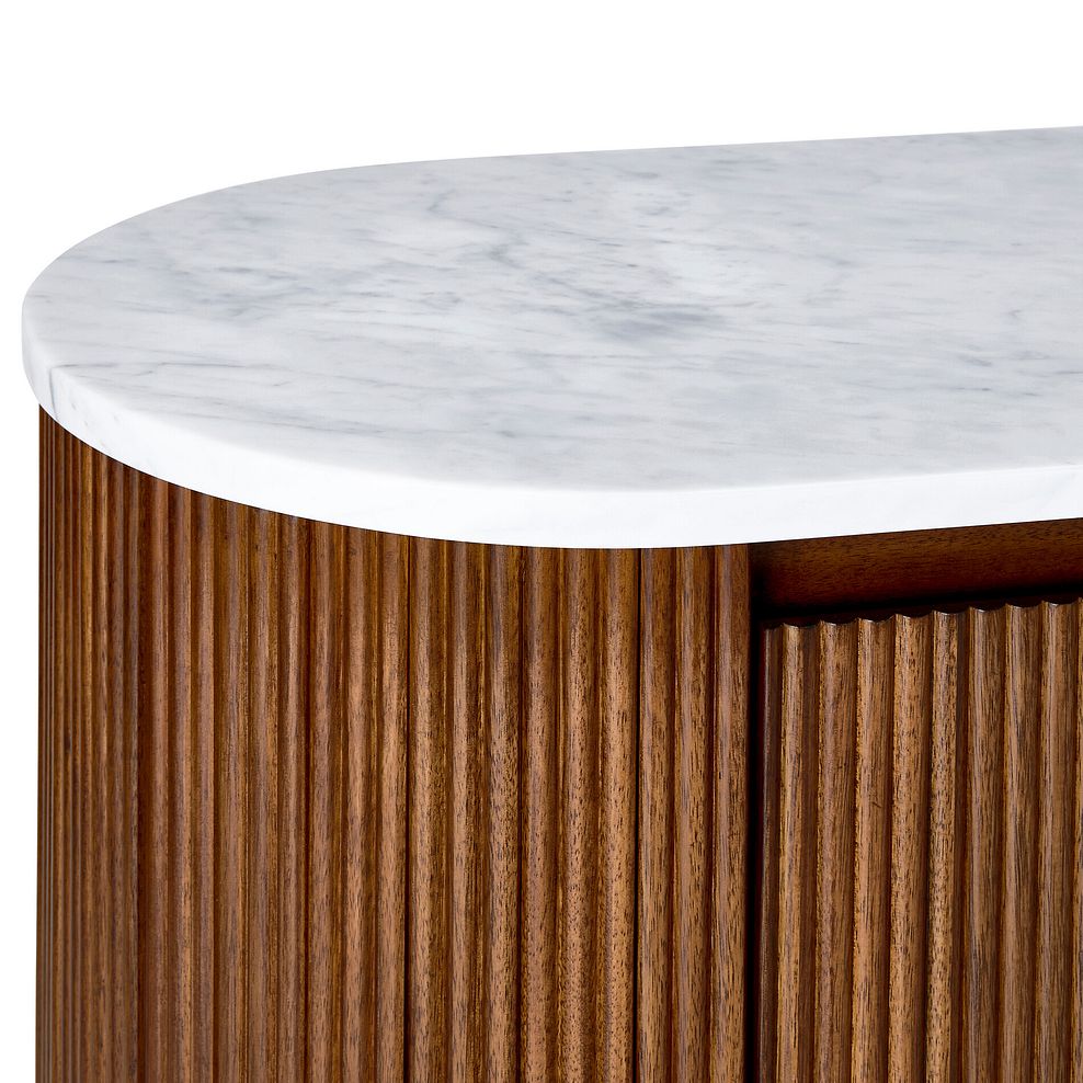 Elba Solid Acacia and Italian Marble Small Sideboard 8