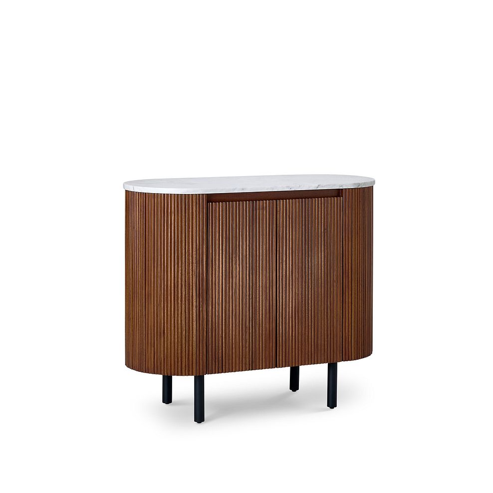 Elba Solid Acacia and Italian Marble Small Sideboard 3