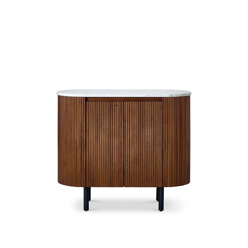 Elba Solid Acacia and Italian Marble Small Sideboard 5