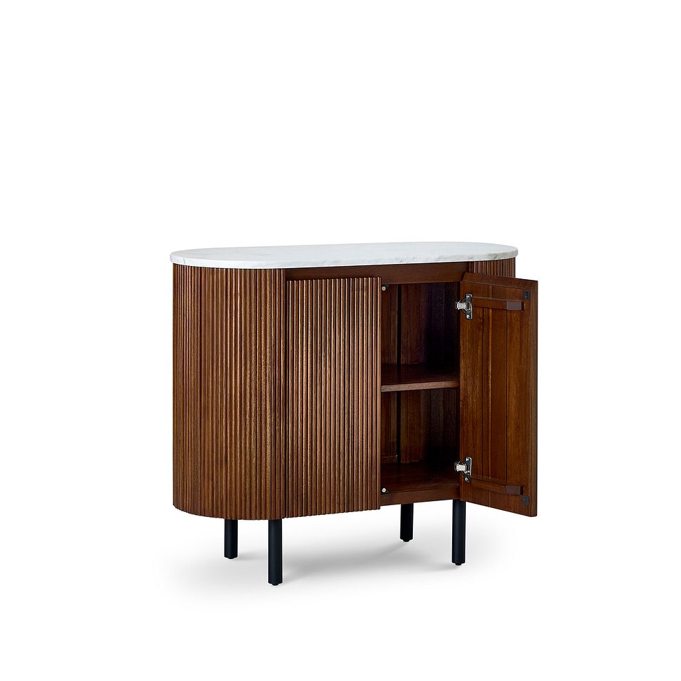 Elba Solid Acacia and Italian Marble Small Sideboard 4