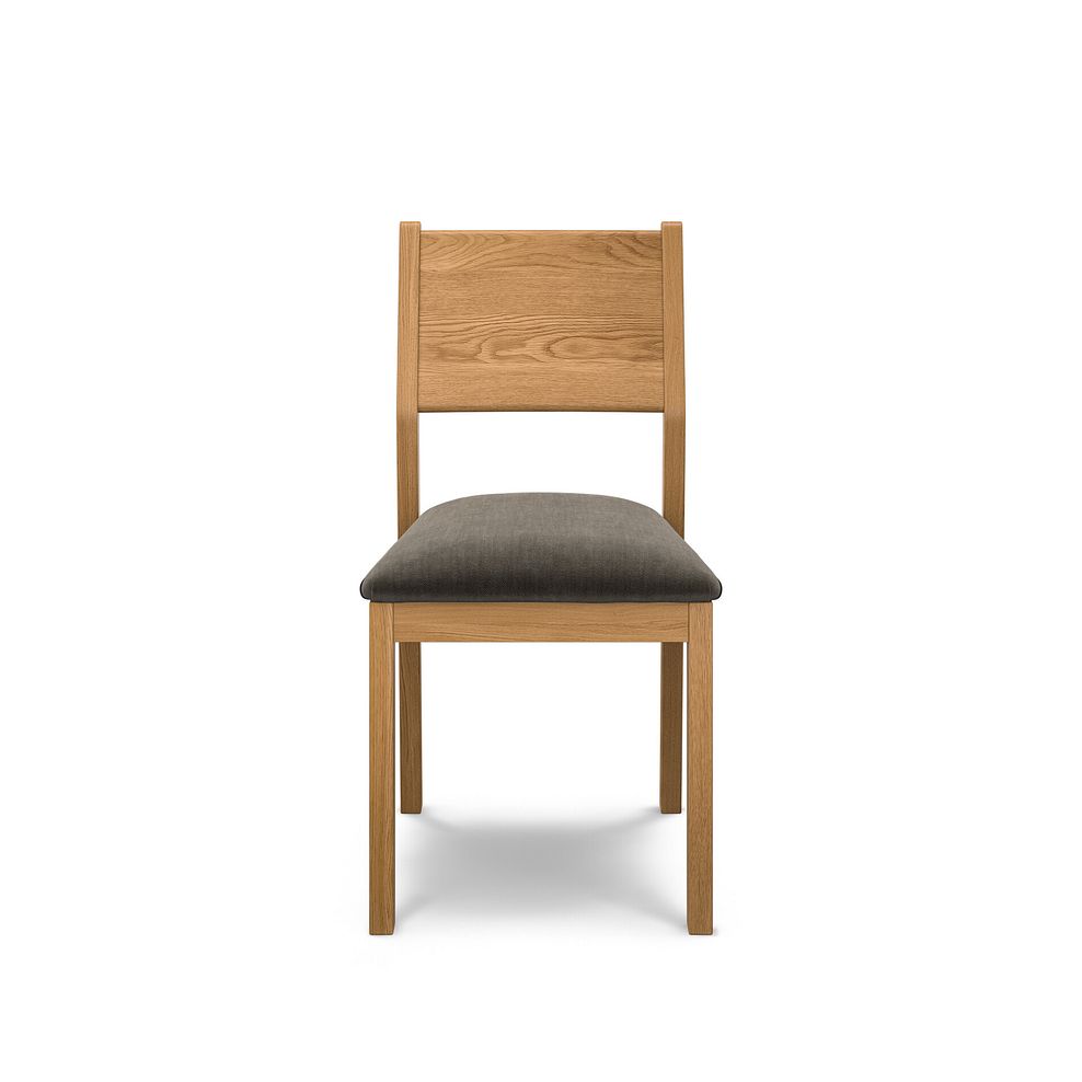 Ellison Natural Oak Chair with Verona Chocolate Fabric Seat 2