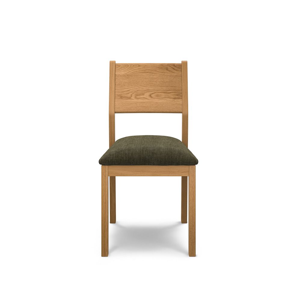 Ellison Natural Oak Chair with Verona Green Fabric Seat 2