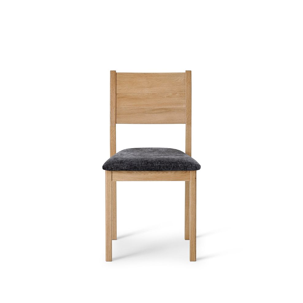 Ellison Oak Chair with Brooklyn Asteroid Grey Crushed Chenille Seat 2