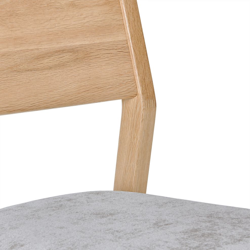 Ellison Oak Chair with Brooklyn Quill Grey Crushed Chenille Seat 8