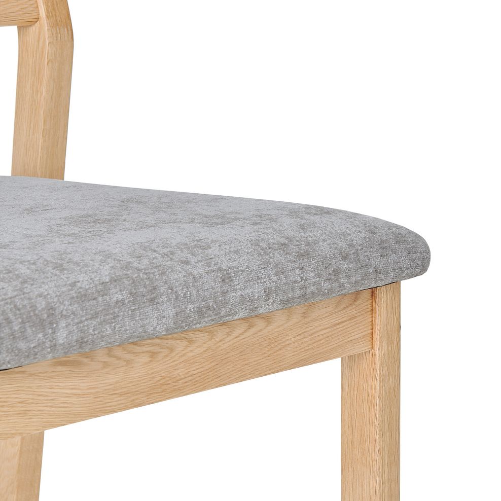 Ellison Oak Chair with Brooklyn Quill Grey Crushed Chenille Seat 9