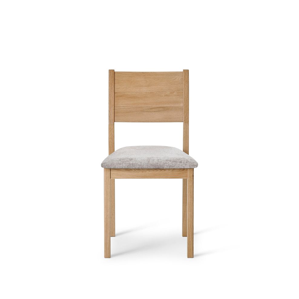 Ellison Oak Chair with Brooklyn Quill Grey Crushed Chenille Seat 3