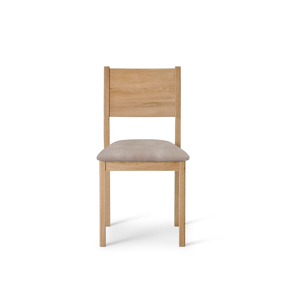 Ellison Oak Chair with Dappled Beige Fabric Seat 2