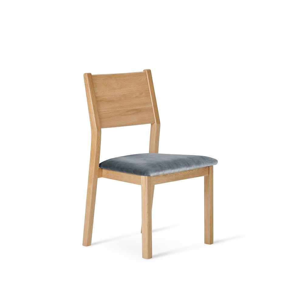 Ellison Oak Chair with Heritage Granite Velvet Seat Thumbnail 1