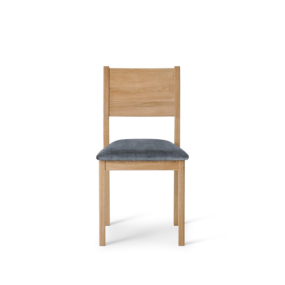 Ellison Oak Chair with Heritage Granite Velvet Seat Thumbnail 2