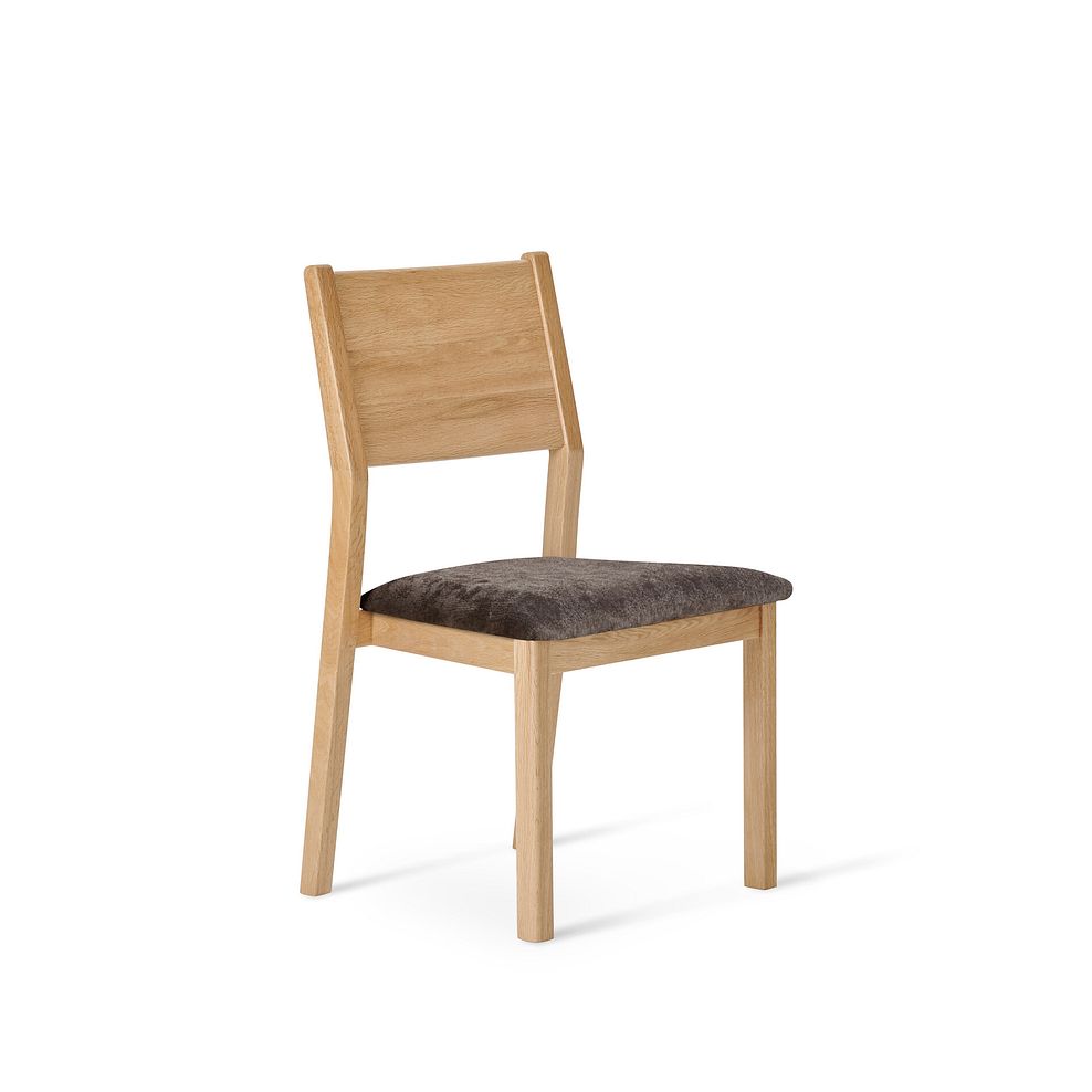 Ellison Oak Chair with Plain Charcoal Fabric Seat 1