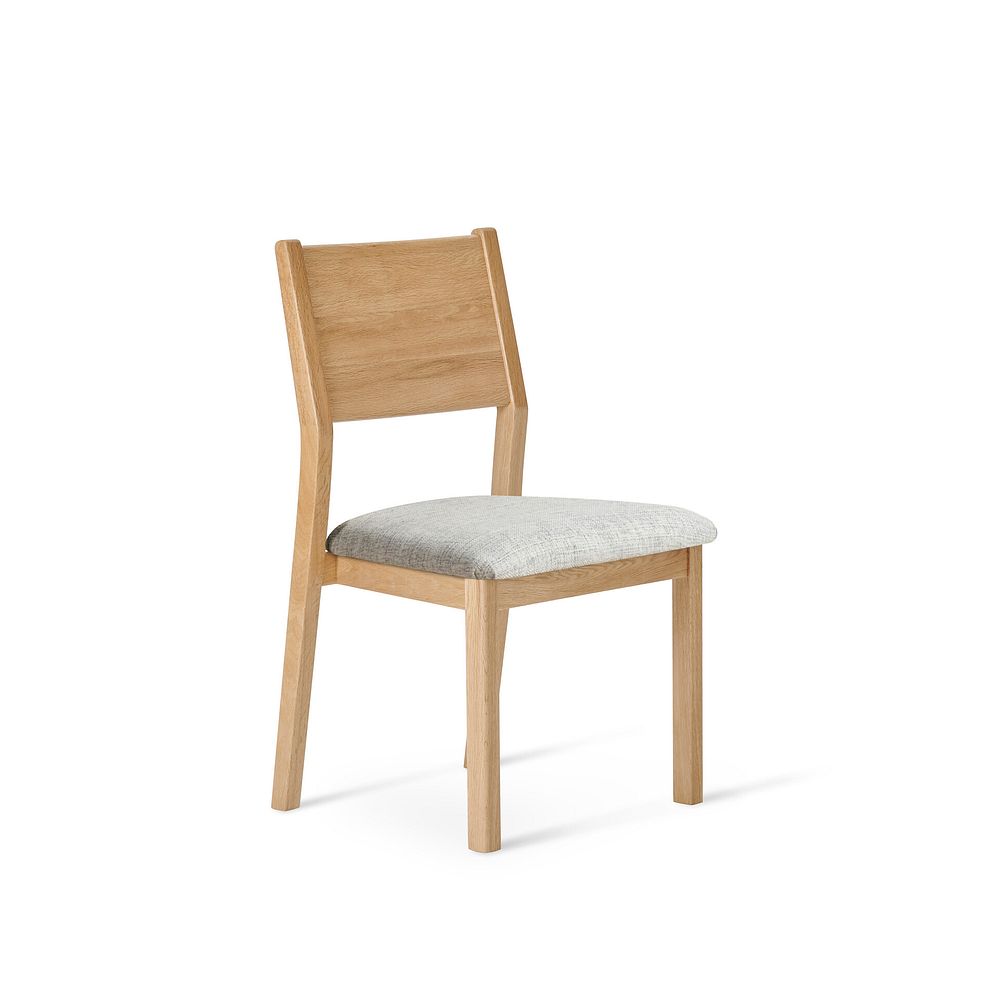 Ellison Oak Chair with Plain Grey Fabric Seat 1