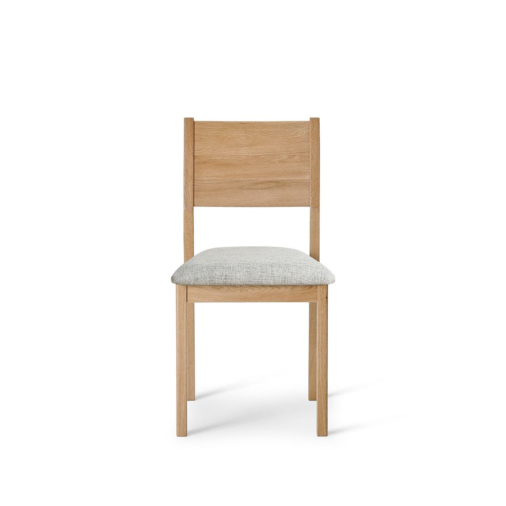 Ellison Oak Chair with Plain Grey Fabric Seat 2