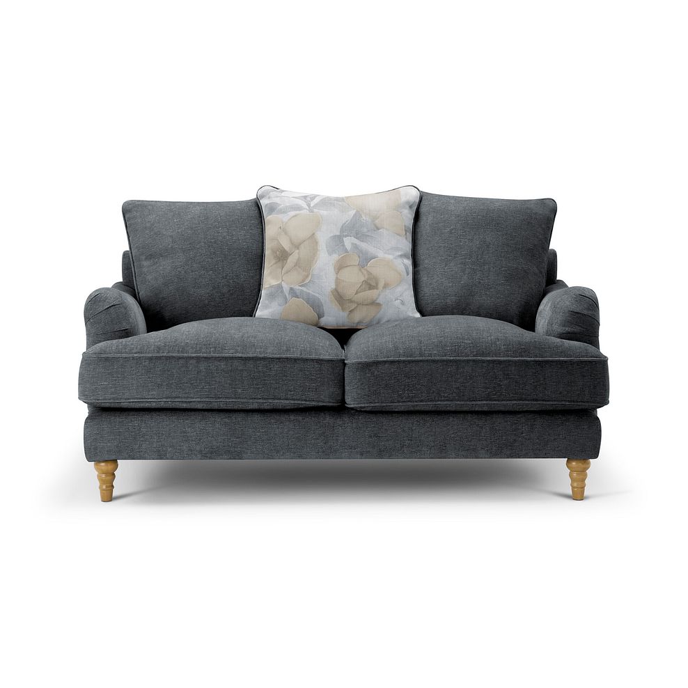 Eloise 2 Seater Pillow Back Sofa in Marlan Nero Fabric 2