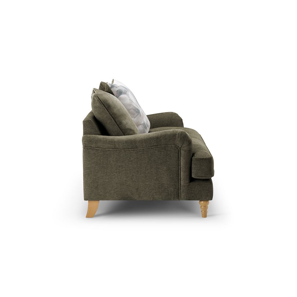 Eloise 2 Seater Pillow Back Sofa in Marlan Olive Green Fabric 3