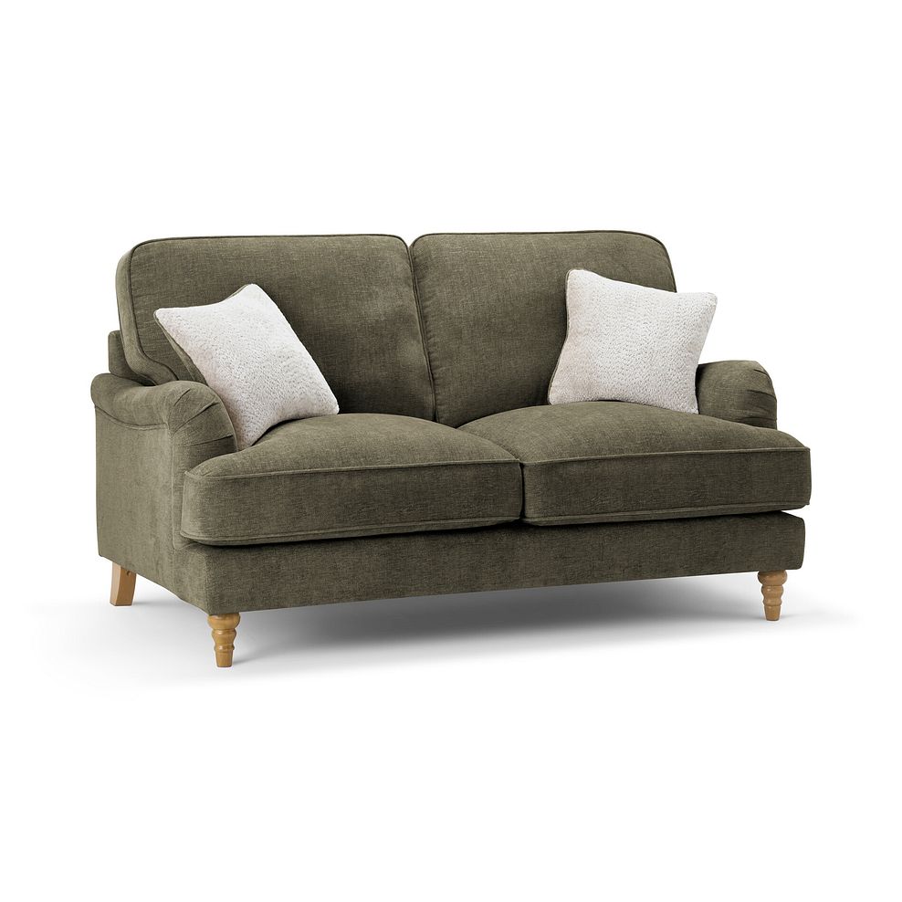 Eloise 2 Seater Sofa in Marlan Olive Green Fabric 1