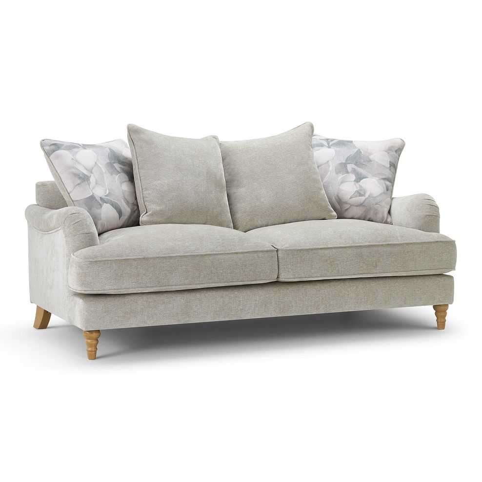 Eloise 3 Seater Pillow Back Sofa in Marlan Natural Fabric 3